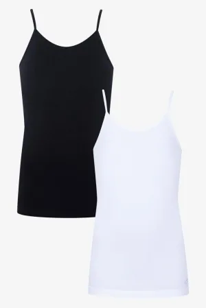 2 Pack Seamless Vests Black & White