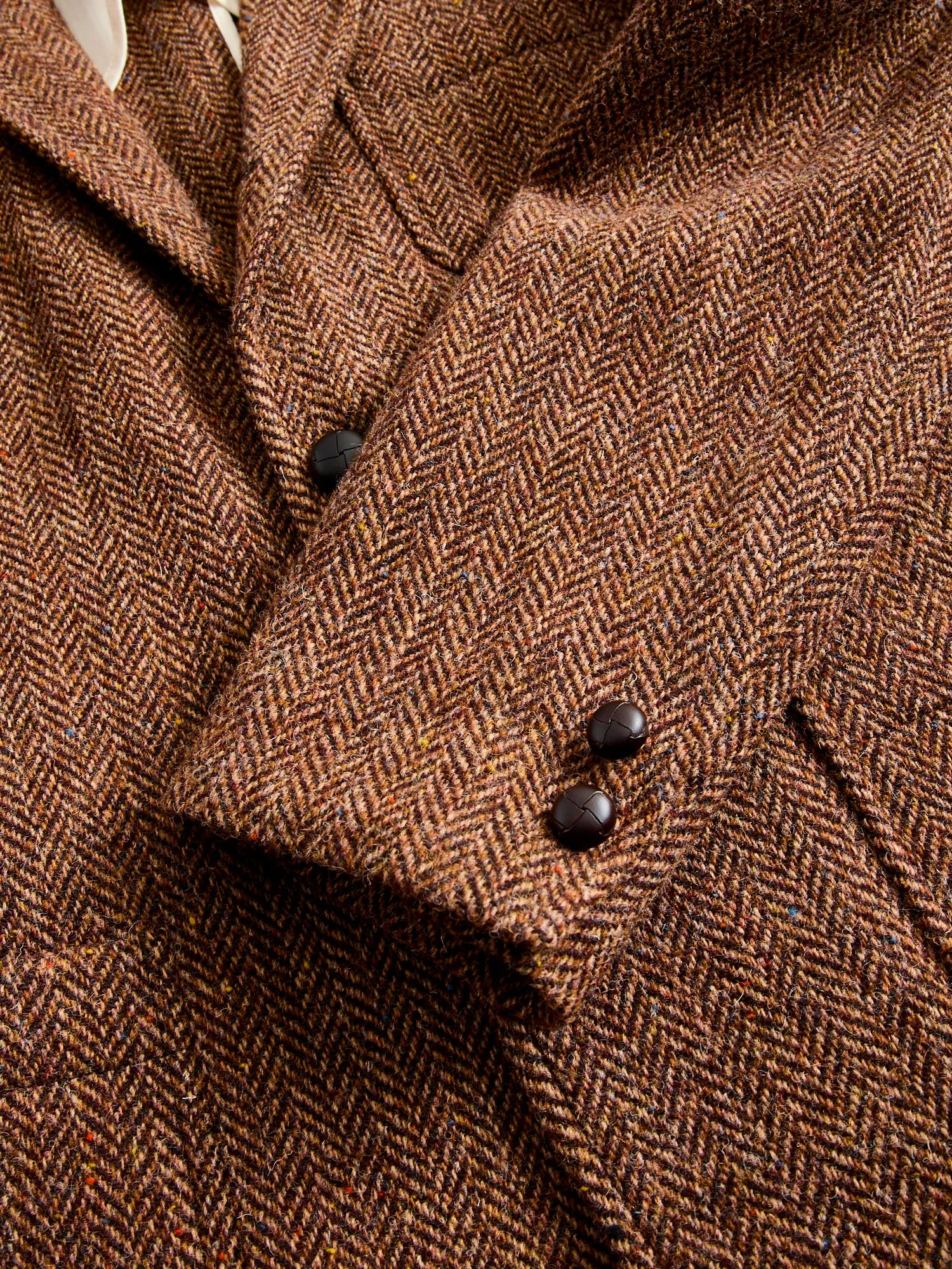 3B Comfort Harris Tweed Jacket in Lt Brown Herringbone