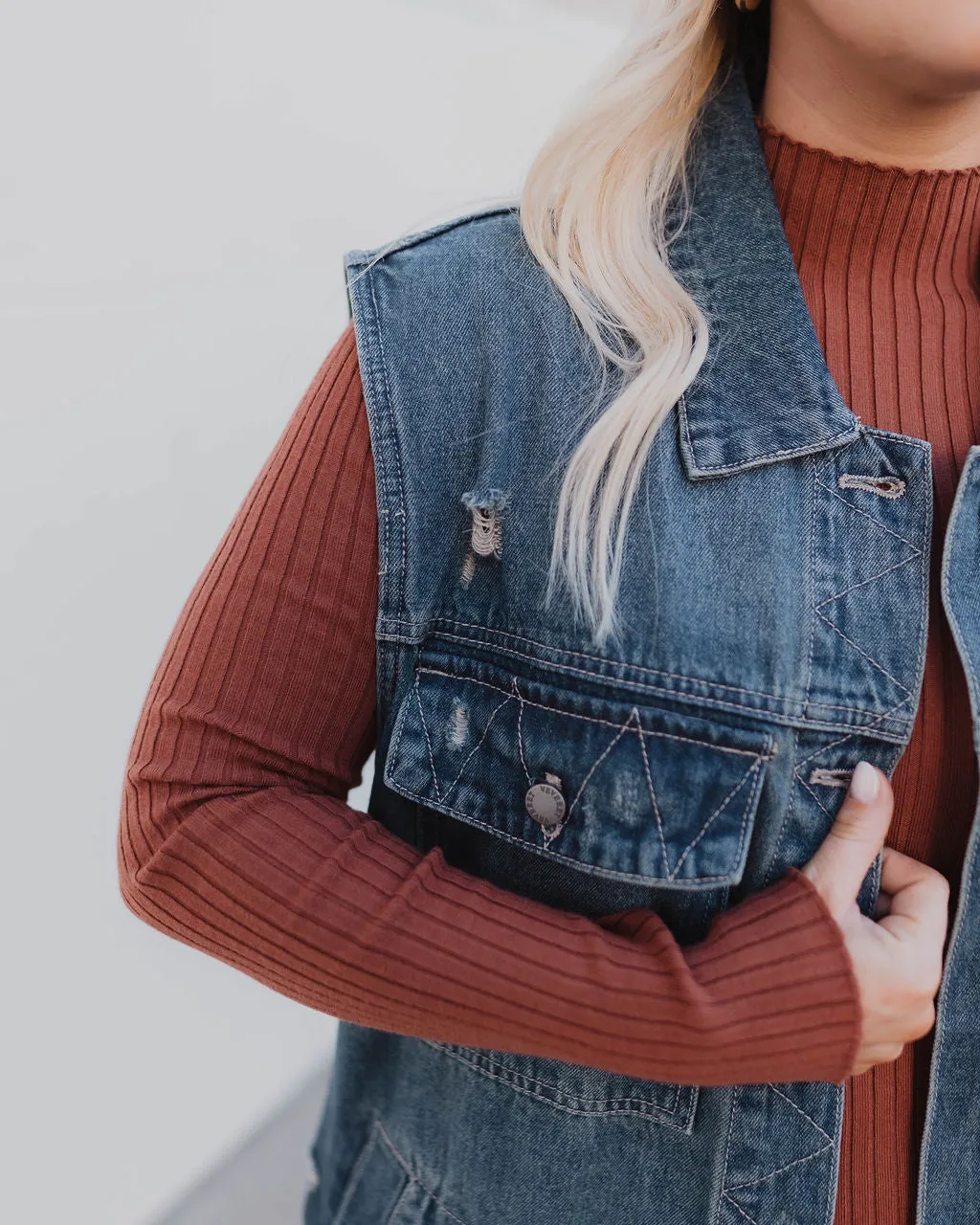 Adriel Oversized Denim Vest