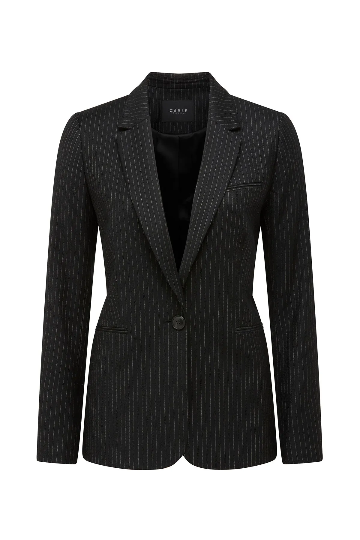 Baxter Pinstripe Blazer - Black Pinstripe