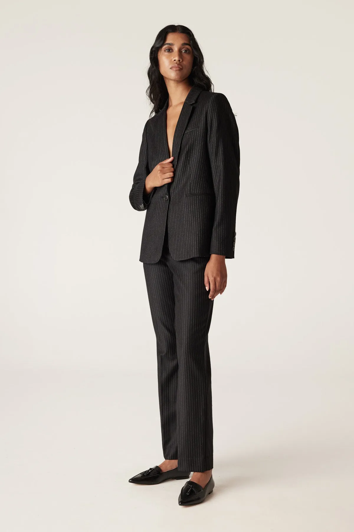 Baxter Pinstripe Blazer - Black Pinstripe