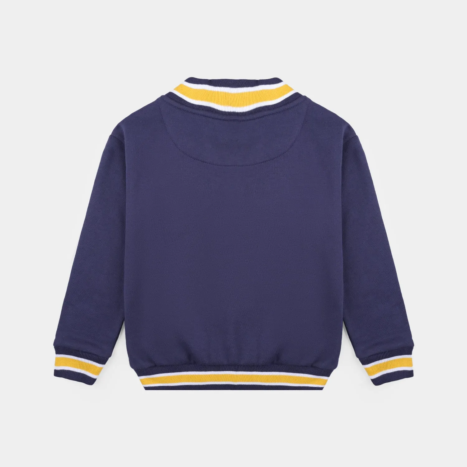 Boys Fleece Knitted Jacket NY-Navy Blue