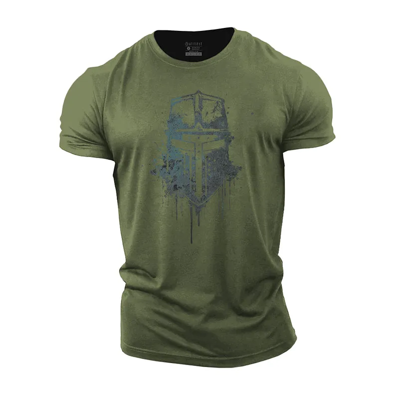 Cotton Crusader Mask Graphic Men's Fitness T-shirts