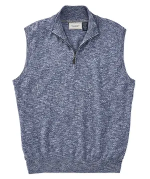 Cotton-Silk Blend Quarter-Zip Sweater Vest