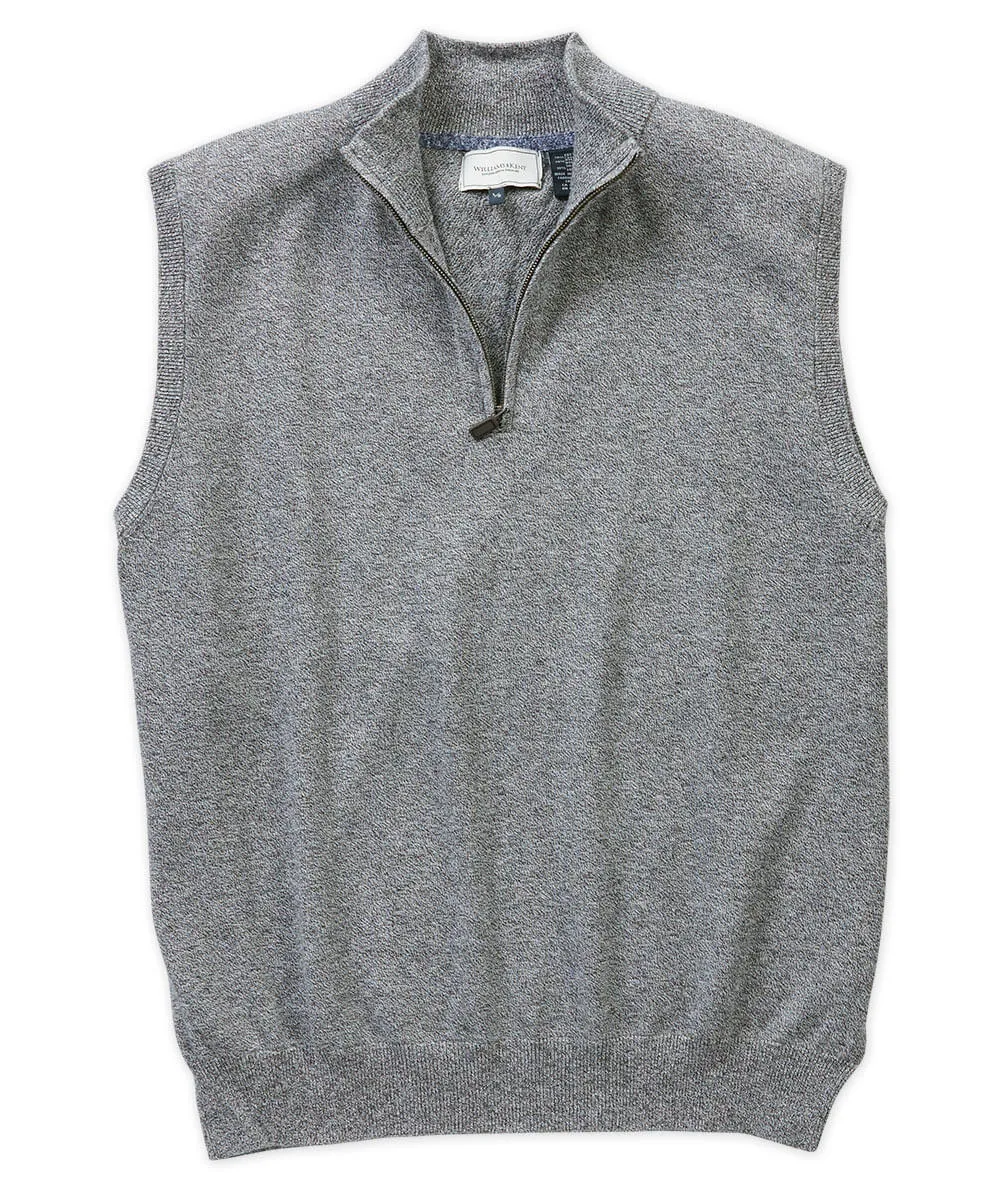 Cotton-Silk Blend Quarter-Zip Sweater Vest