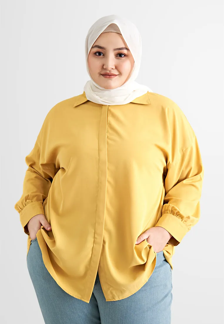 Darla Effortless Drop Shoulder Shirt - Sunny Yellow