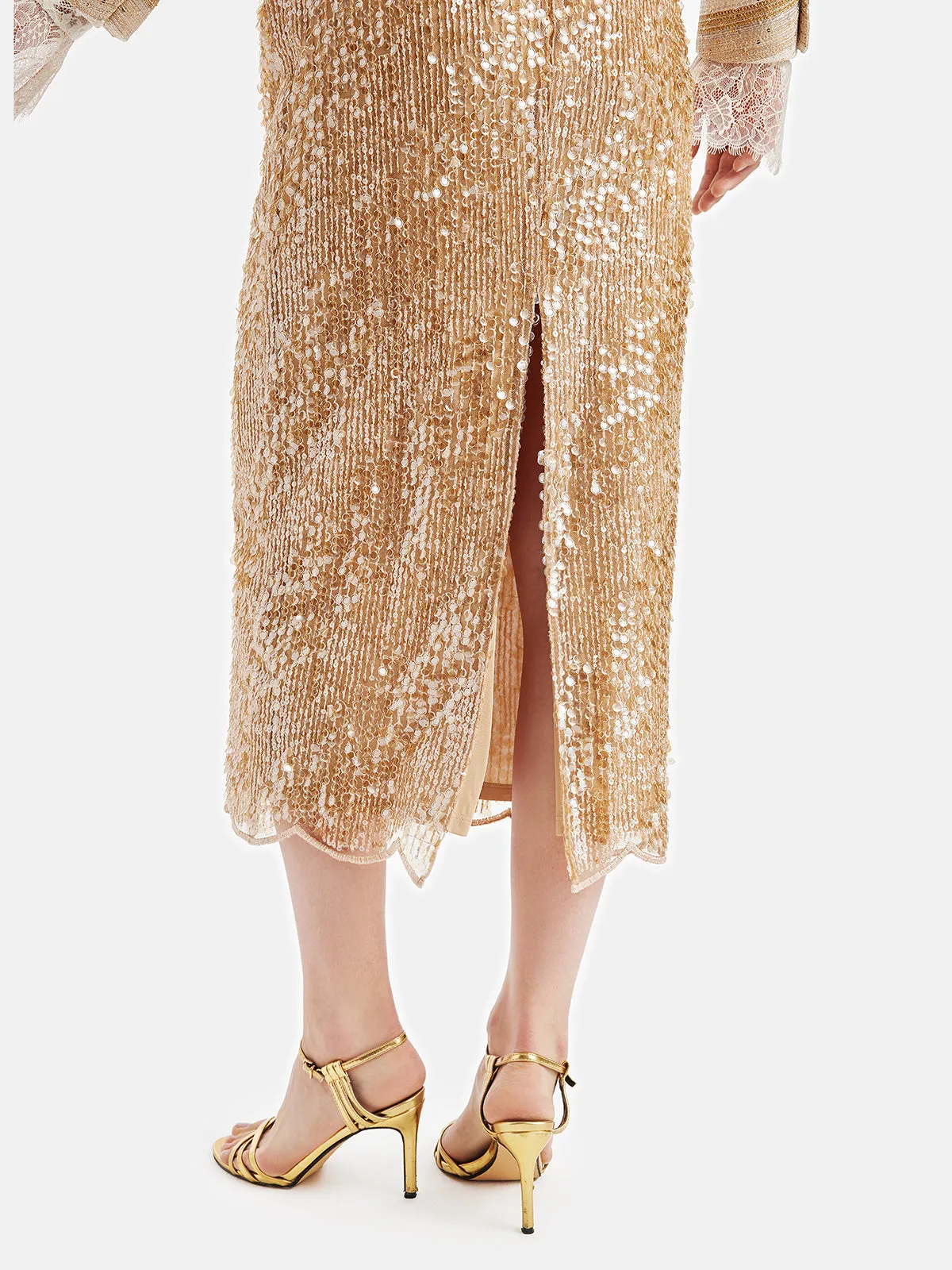 Dazzling Gold Sequin Skirt