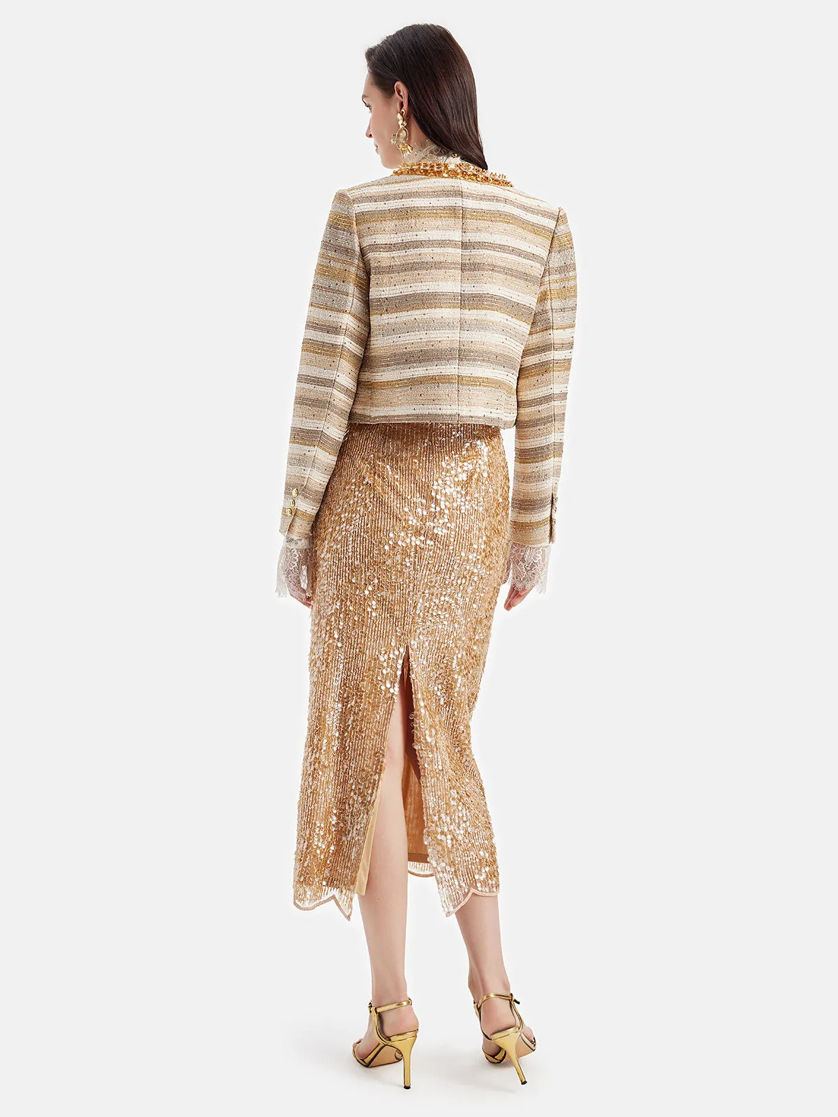 Dazzling Gold Sequin Skirt