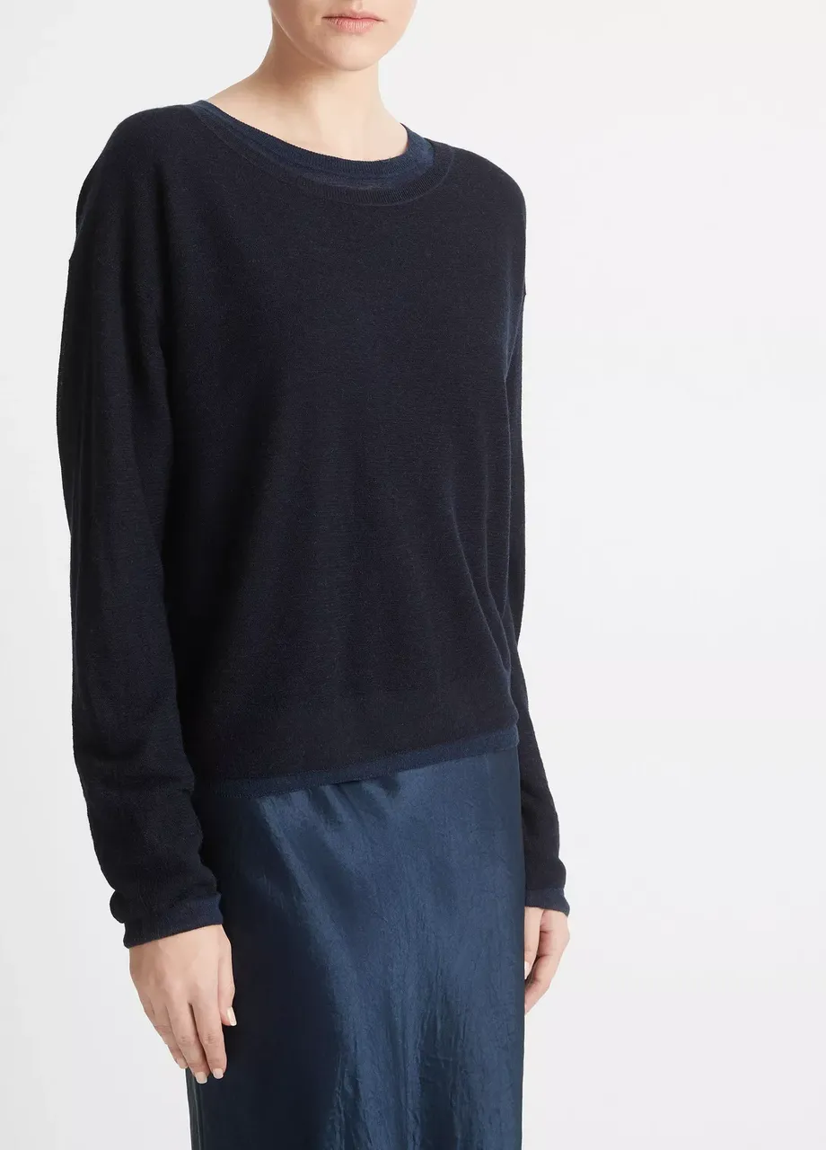 Double-Layer Wool-Blend Sweater