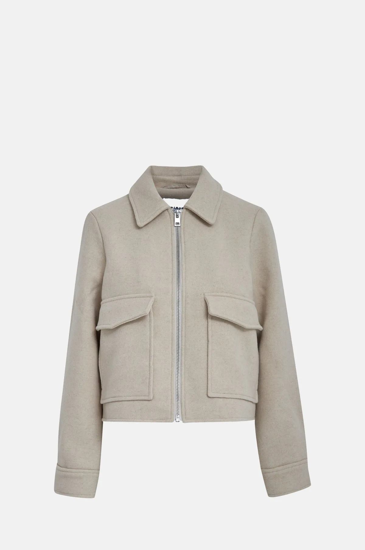 Freja Short Wool Jacket Fog Sand