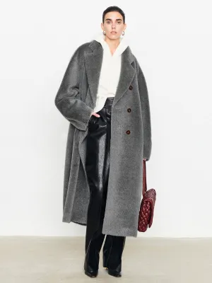 Fuzzy Solid Oversized Trendy Pocket Collar Coat