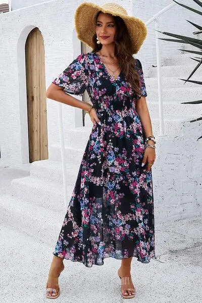 Get Ready for Summer: Smocked Floral V-Neck Dress