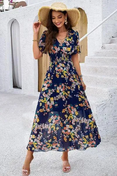 Get Ready for Summer: Smocked Floral V-Neck Dress