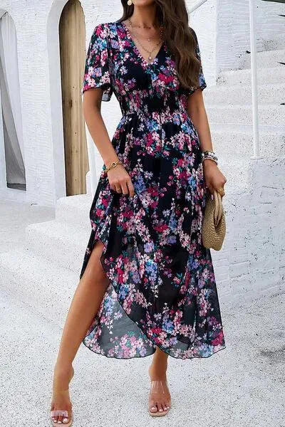 Get Ready for Summer: Smocked Floral V-Neck Dress