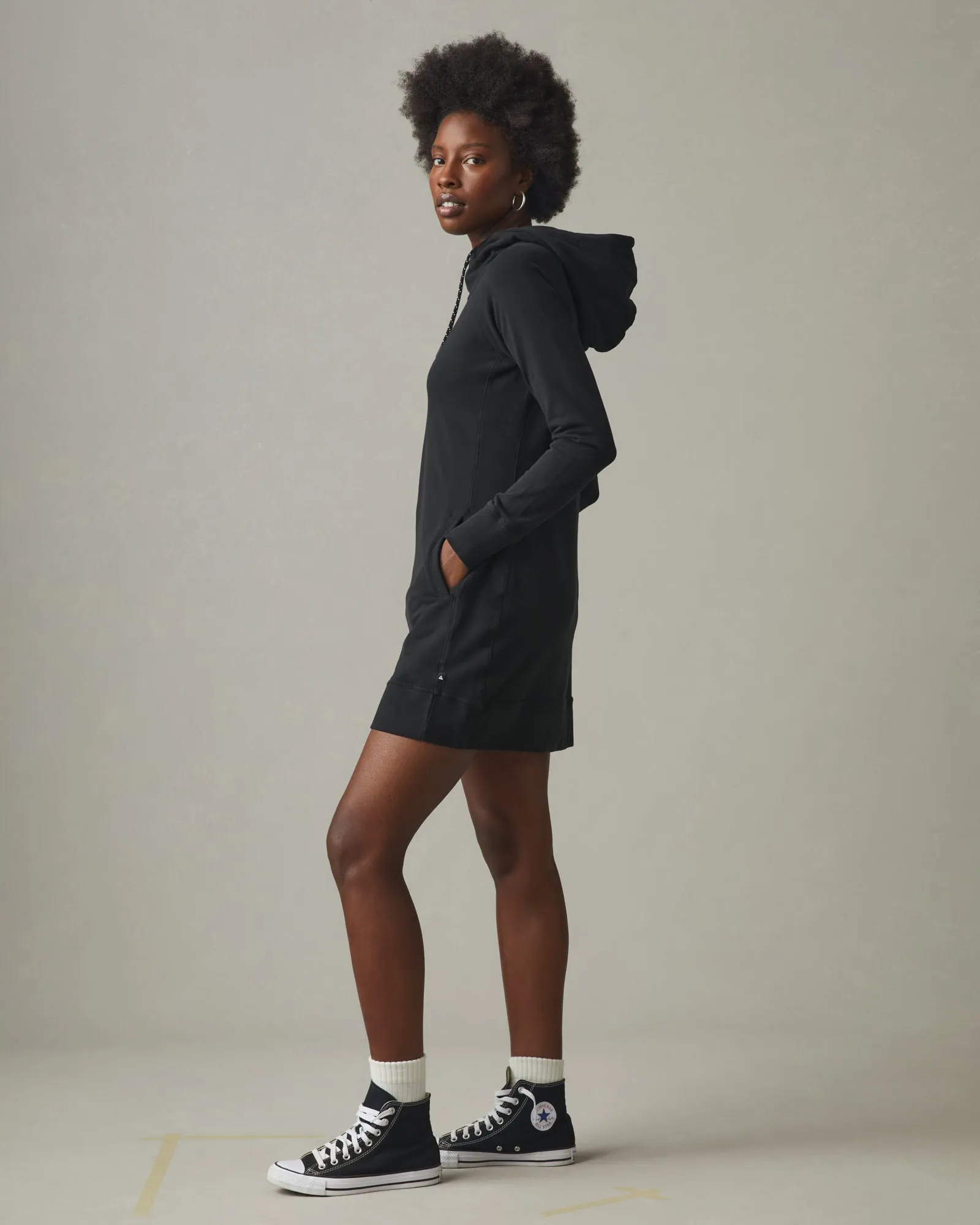 Hoodie Dress - Black