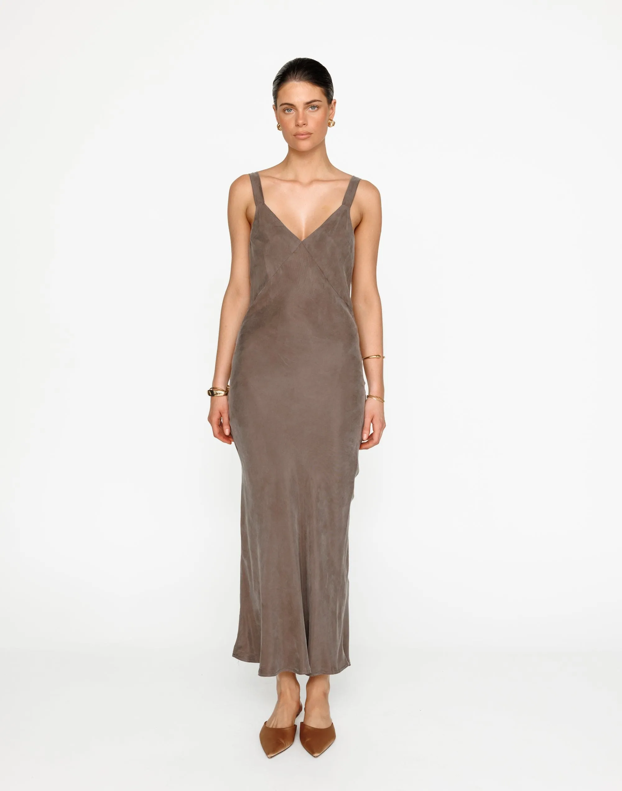 Kirsty Maxi Dress (Warm Grey)