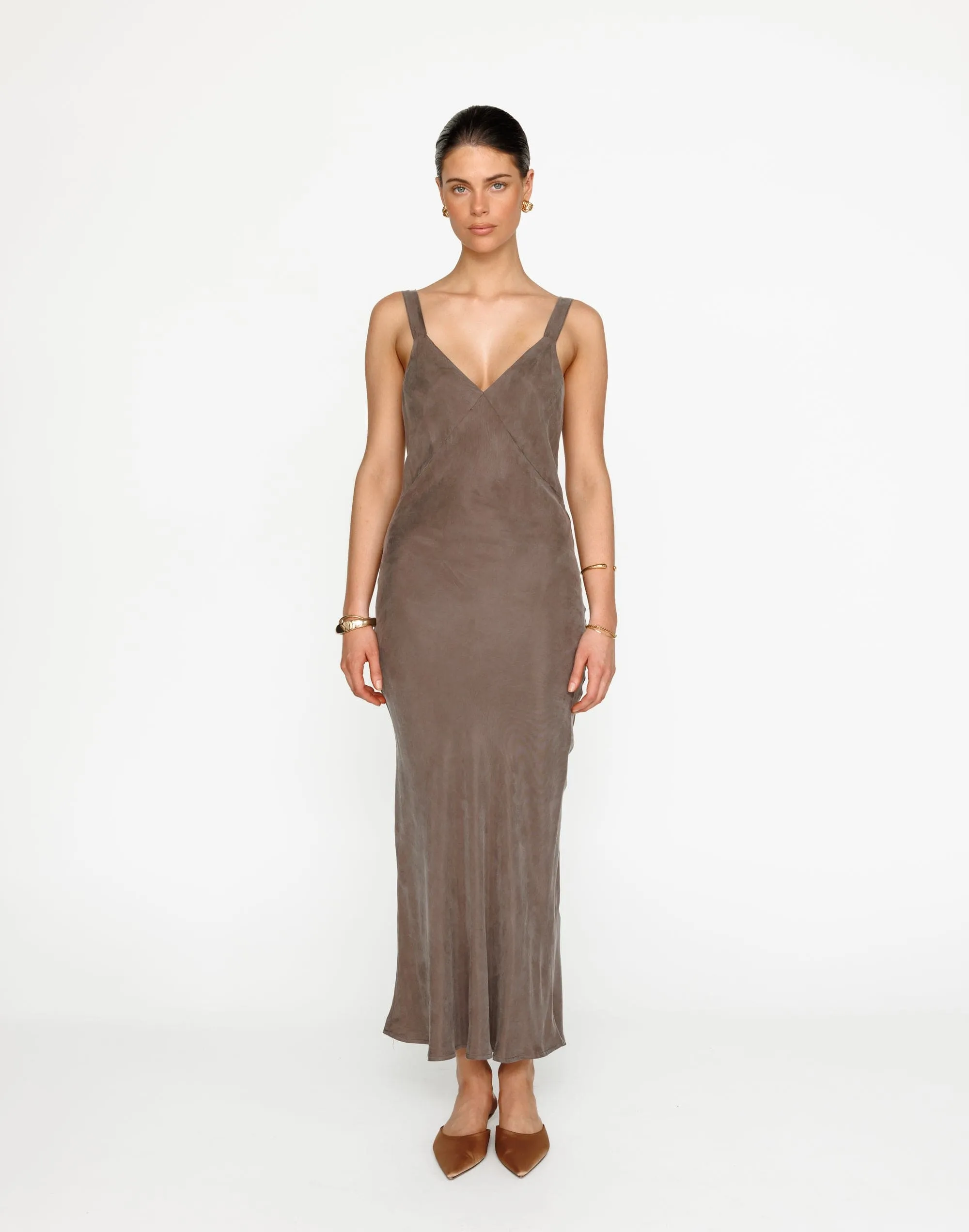 Kirsty Maxi Dress (Warm Grey)