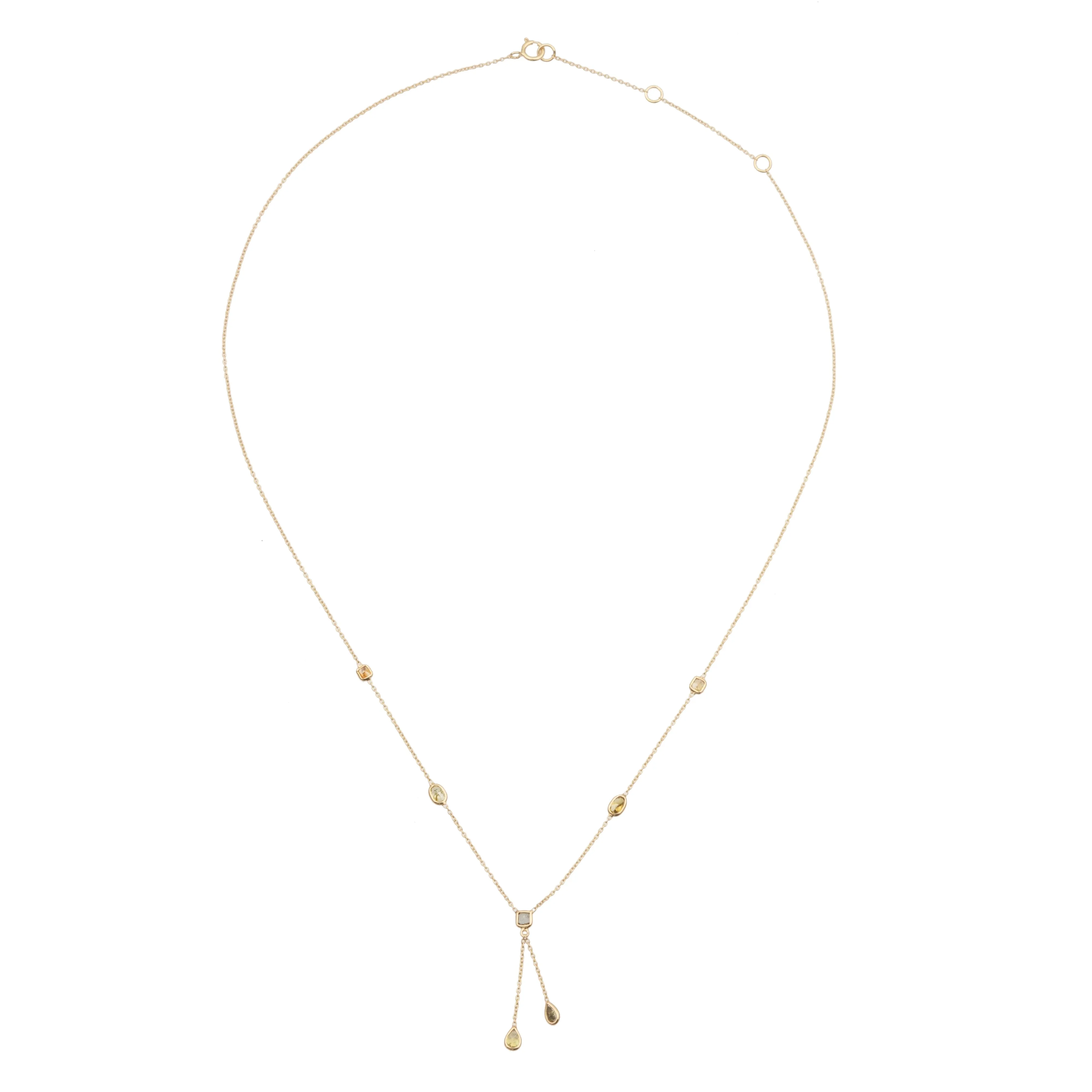 Kisa Champagne Diamond Necklace, 18K Gold