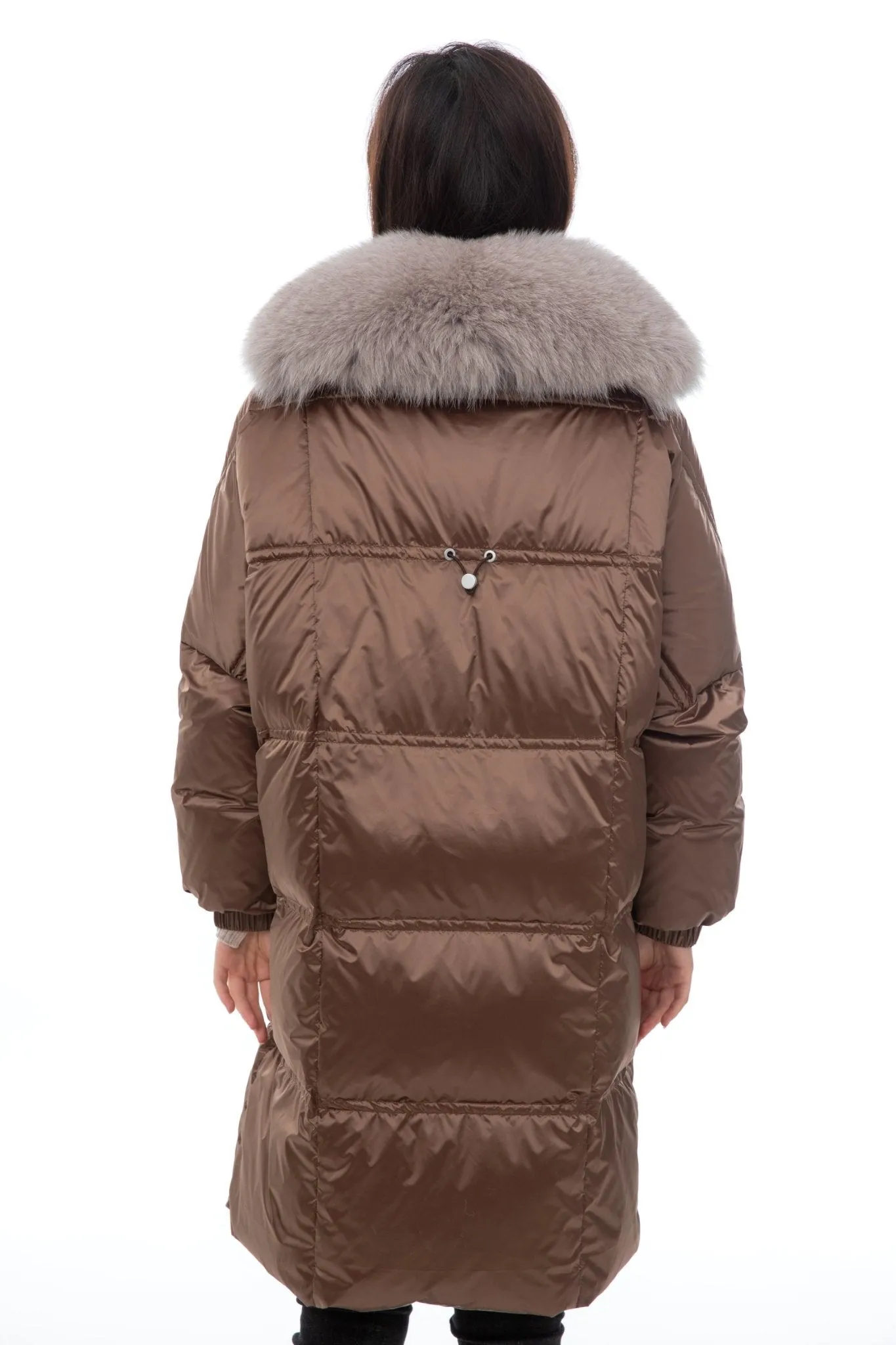 Luxurious Brown Oversize Long Down Jacket