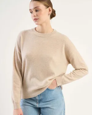 Mapoupette Cashmere Crew Jumper Beige Chine