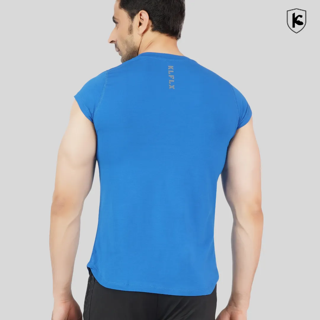 Mens Crop Sleeves Cotton Lycra T-shirt