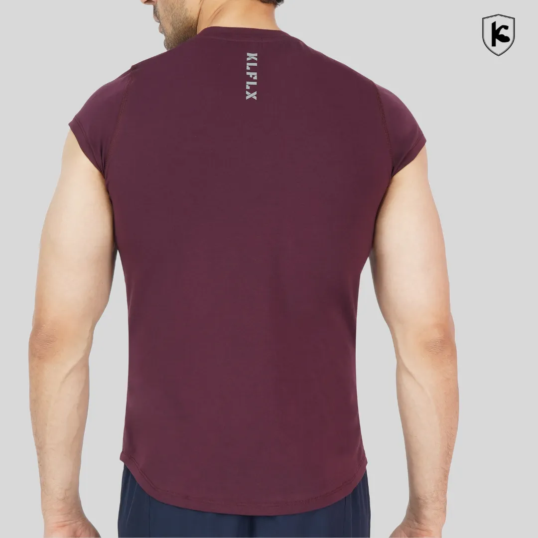 Mens Crop Sleeves Cotton Lycra T-shirt