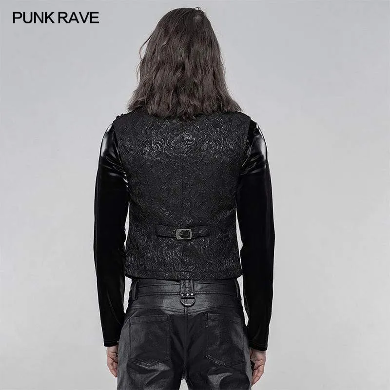 Men's Gothic Jacquard Front Breasted Vests