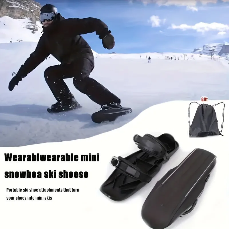 Men's Mini Ski Skates - All-Terrain, Asymmetrical Snowboard Boots for Outdoor Leisure