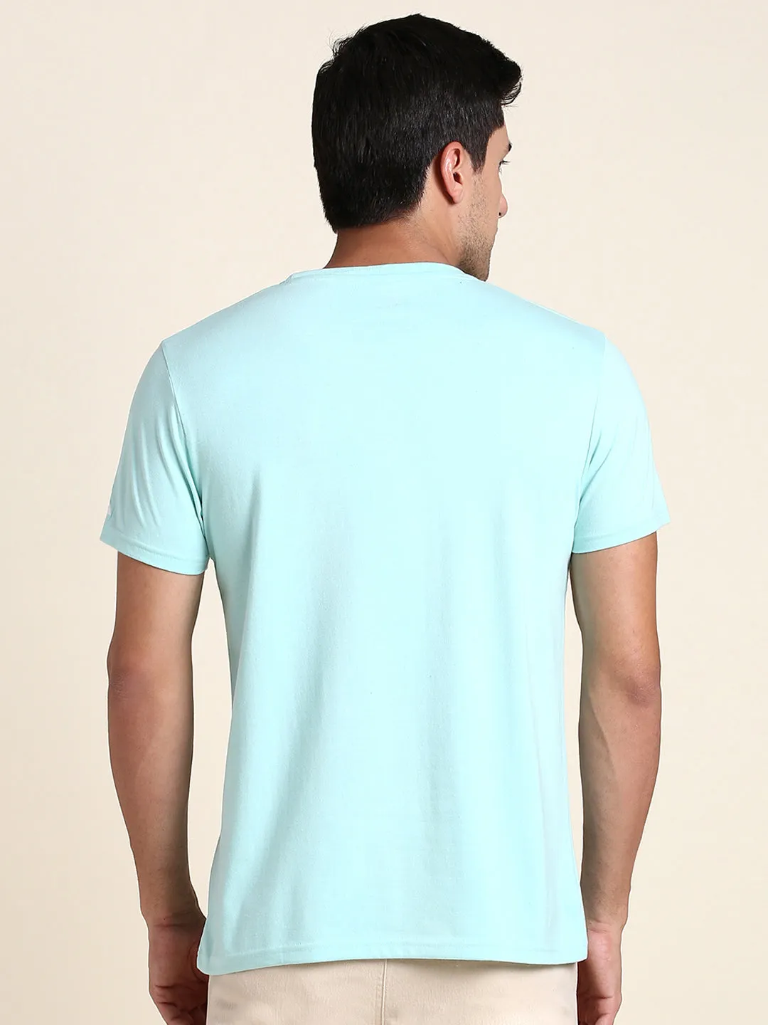 Men's Sea Green Tshirts Wardrobe Essentials Soft And Stretchy Fabric