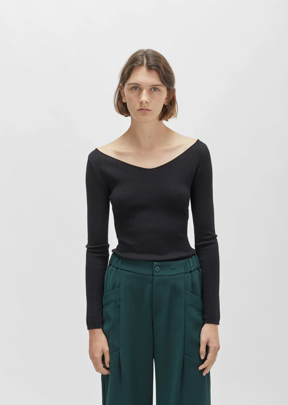 Merino Silk V-Neck Sweater