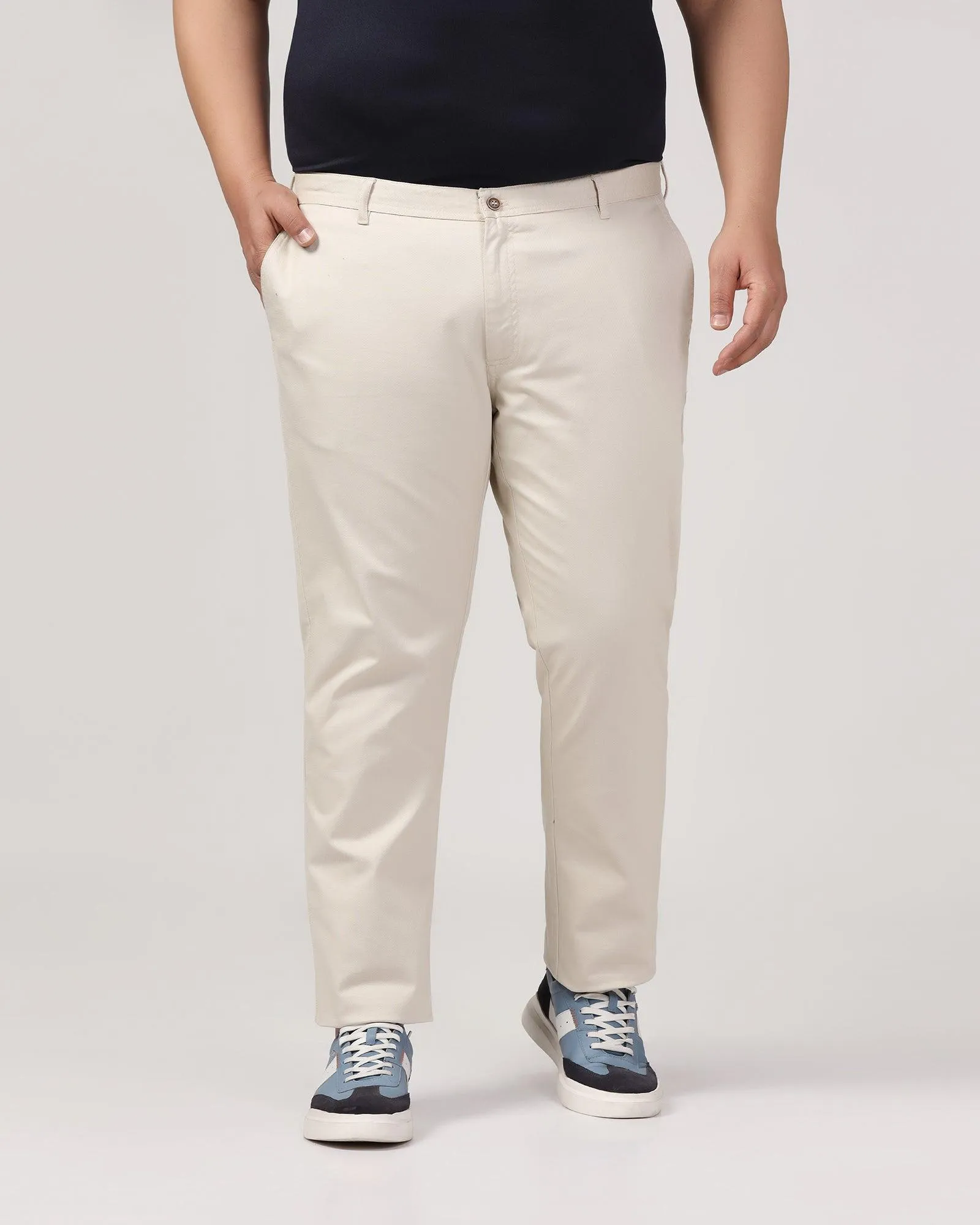 Must Haves Slim Fit B-91 Casual Beige Solid Khakis - Kiler