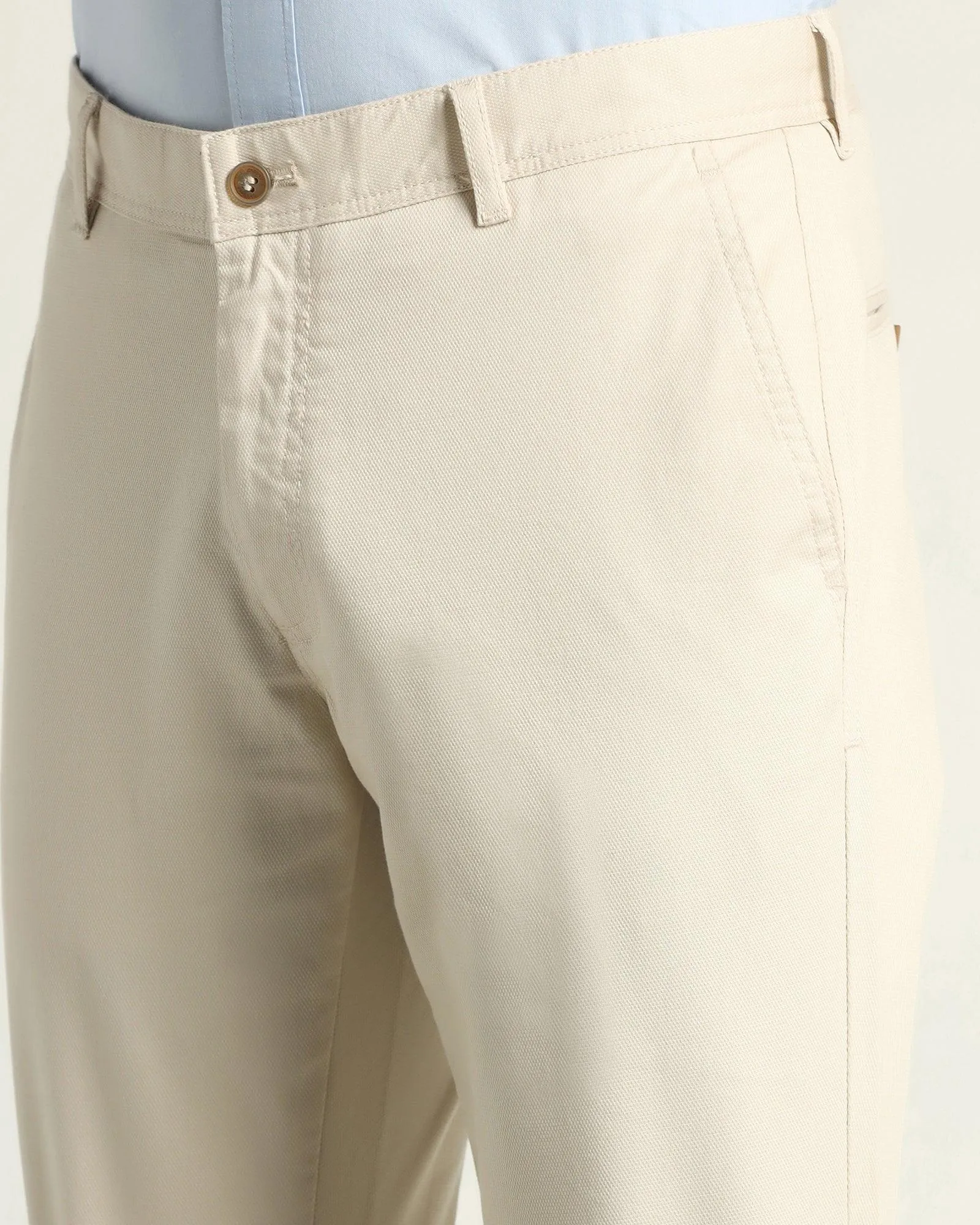 Must Haves Slim Fit B-91 Casual Beige Solid Khakis - Kiler