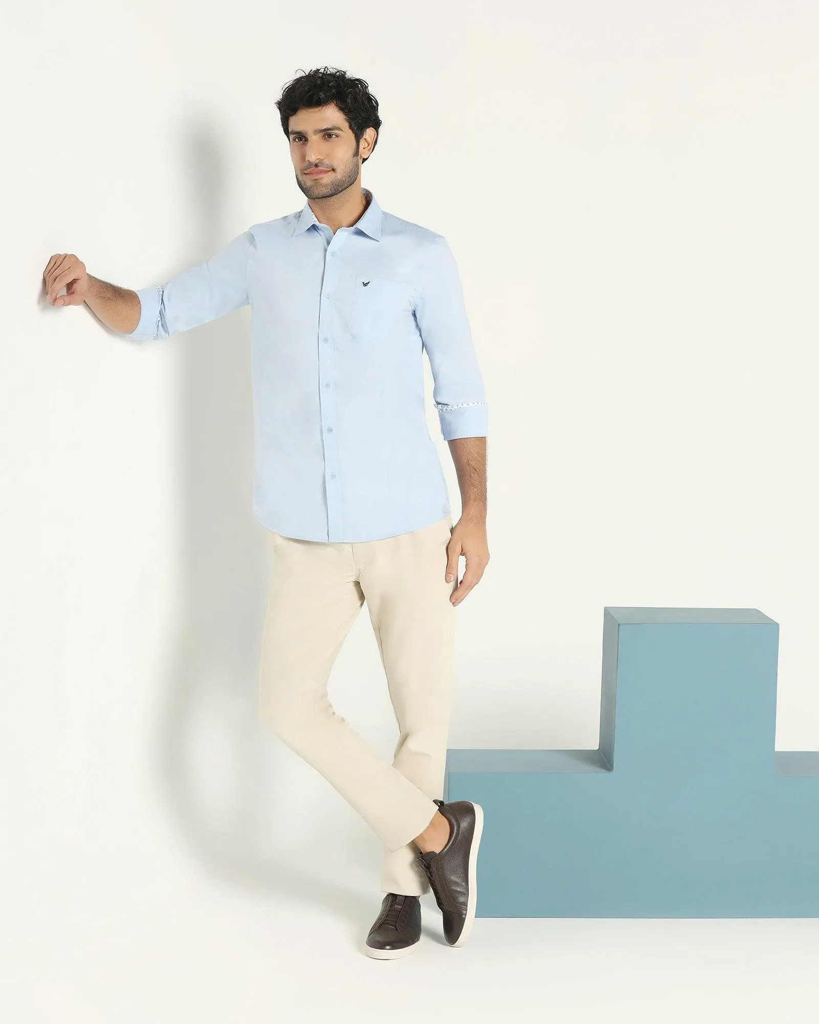 Must Haves Slim Fit B-91 Casual Beige Solid Khakis - Kiler