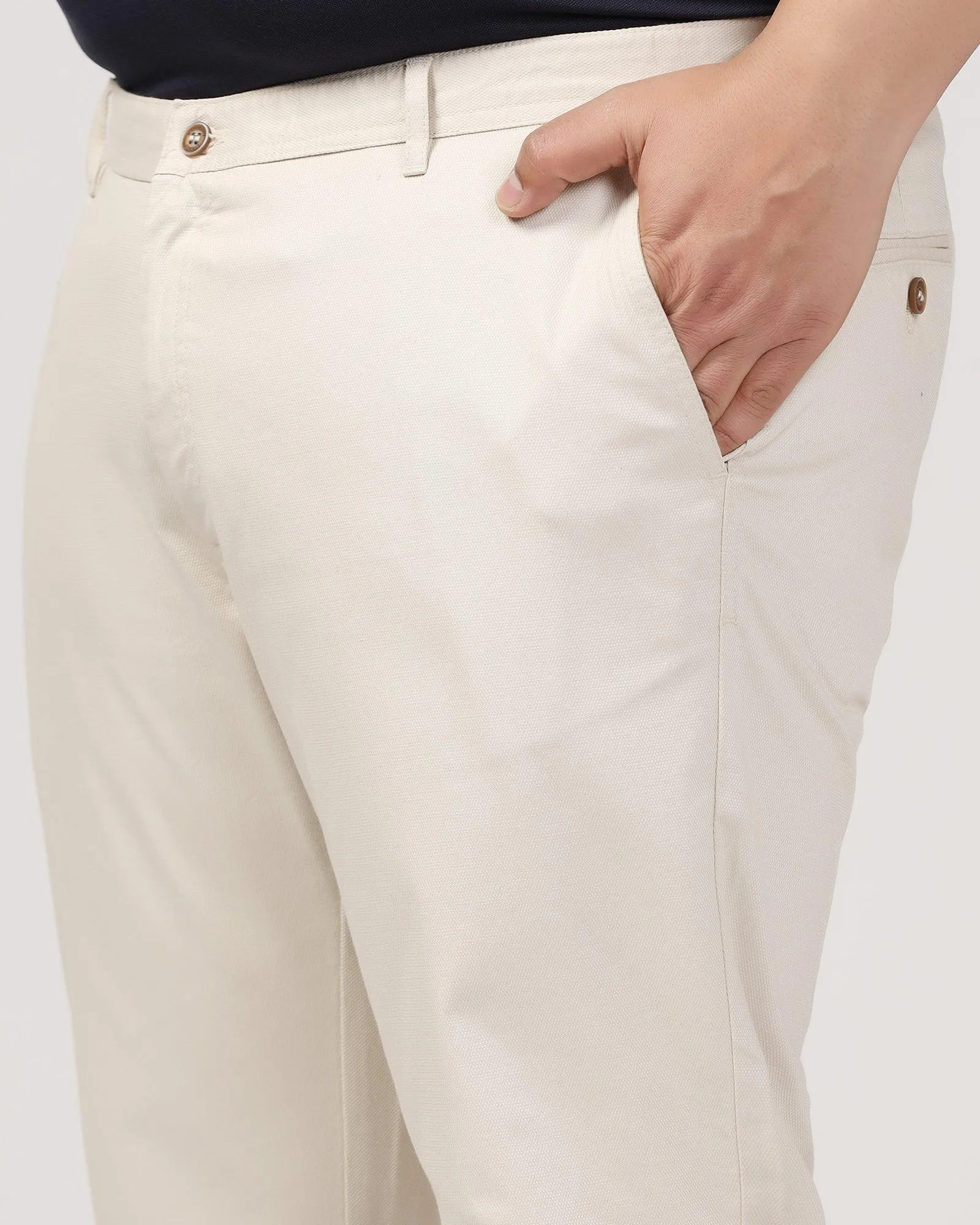 Must Haves Slim Fit B-91 Casual Beige Solid Khakis - Kiler