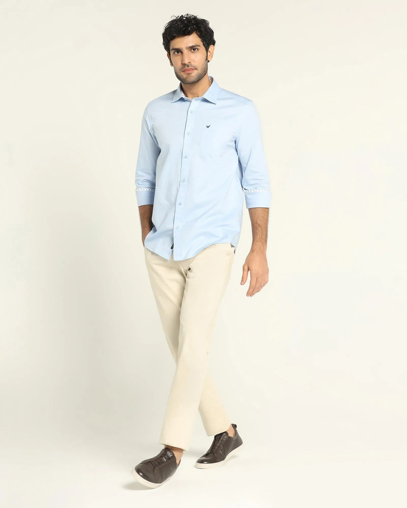 Must Haves Slim Fit B-91 Casual Beige Solid Khakis - Kiler