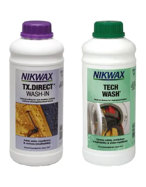 Nikwax Tech Wash   TX Direct Wash-in Waterproofer Package - 1L