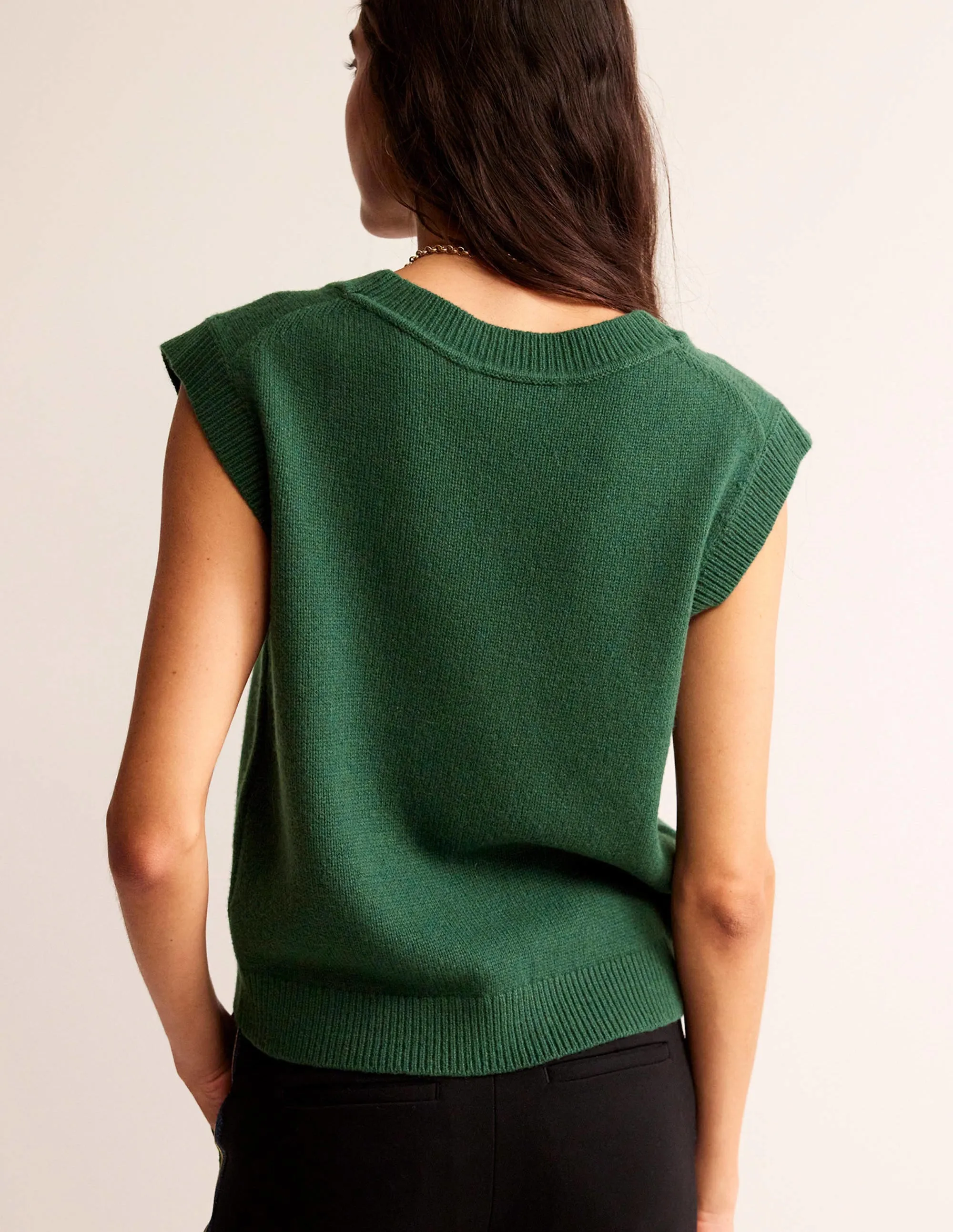 Olivia Merino Tank-Chatsworth Green