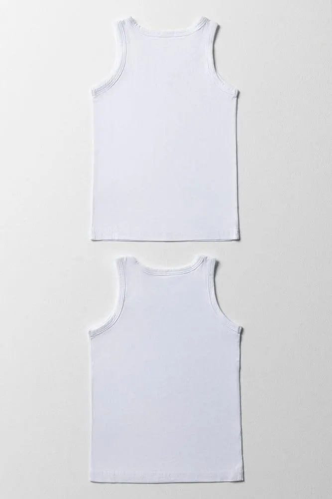 Pb 2 Pack Sleeveless Vests  White