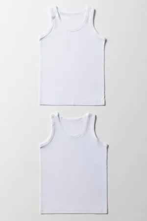 Pb 2 Pack Sleeveless Vests  White