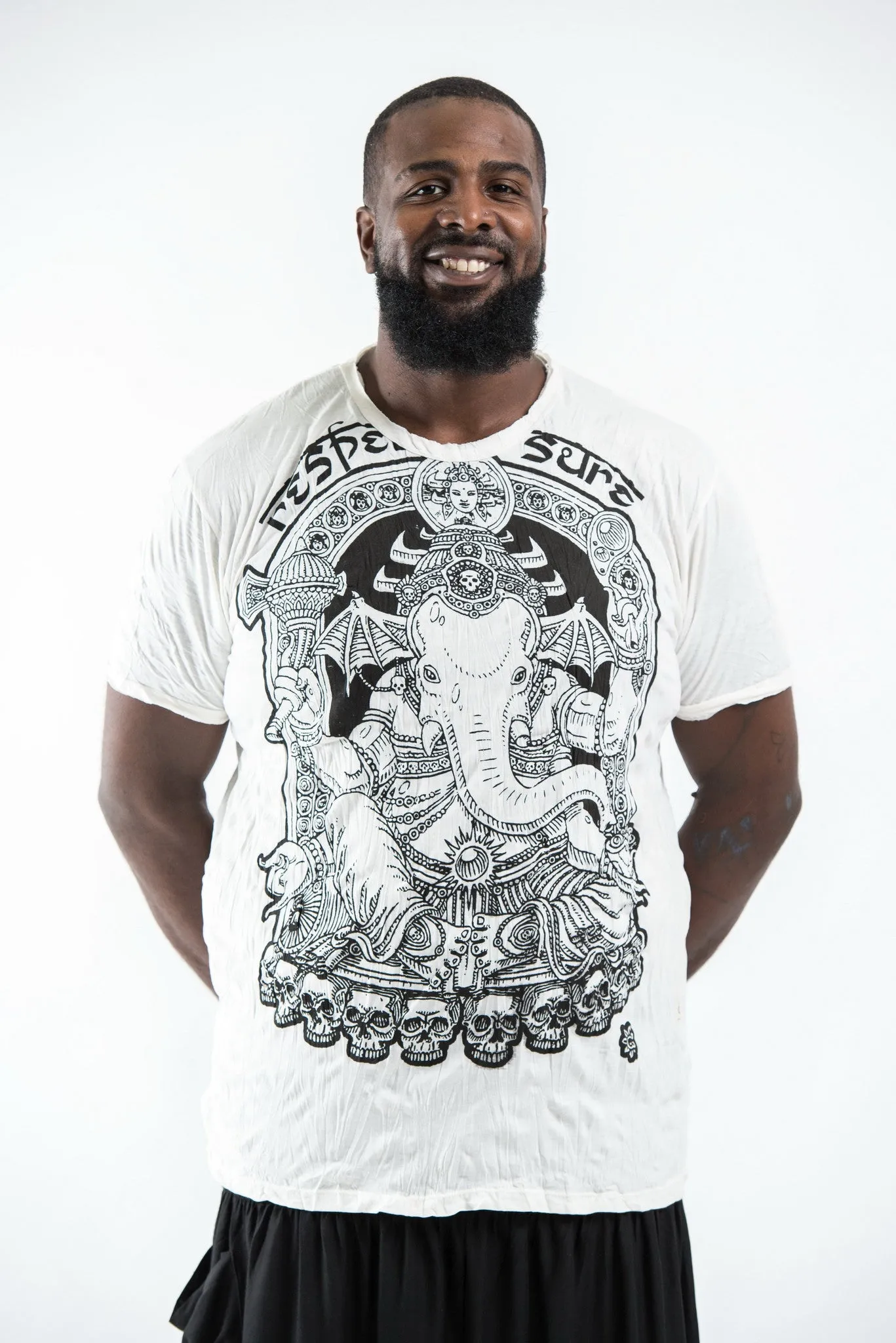 Plus Size Sure Design Men's Batman Ganesh T-Shirt White