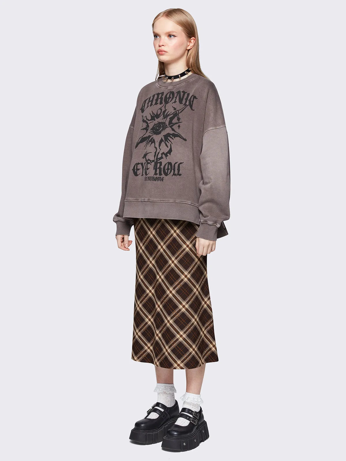 Prim Plaid Midi Skirt