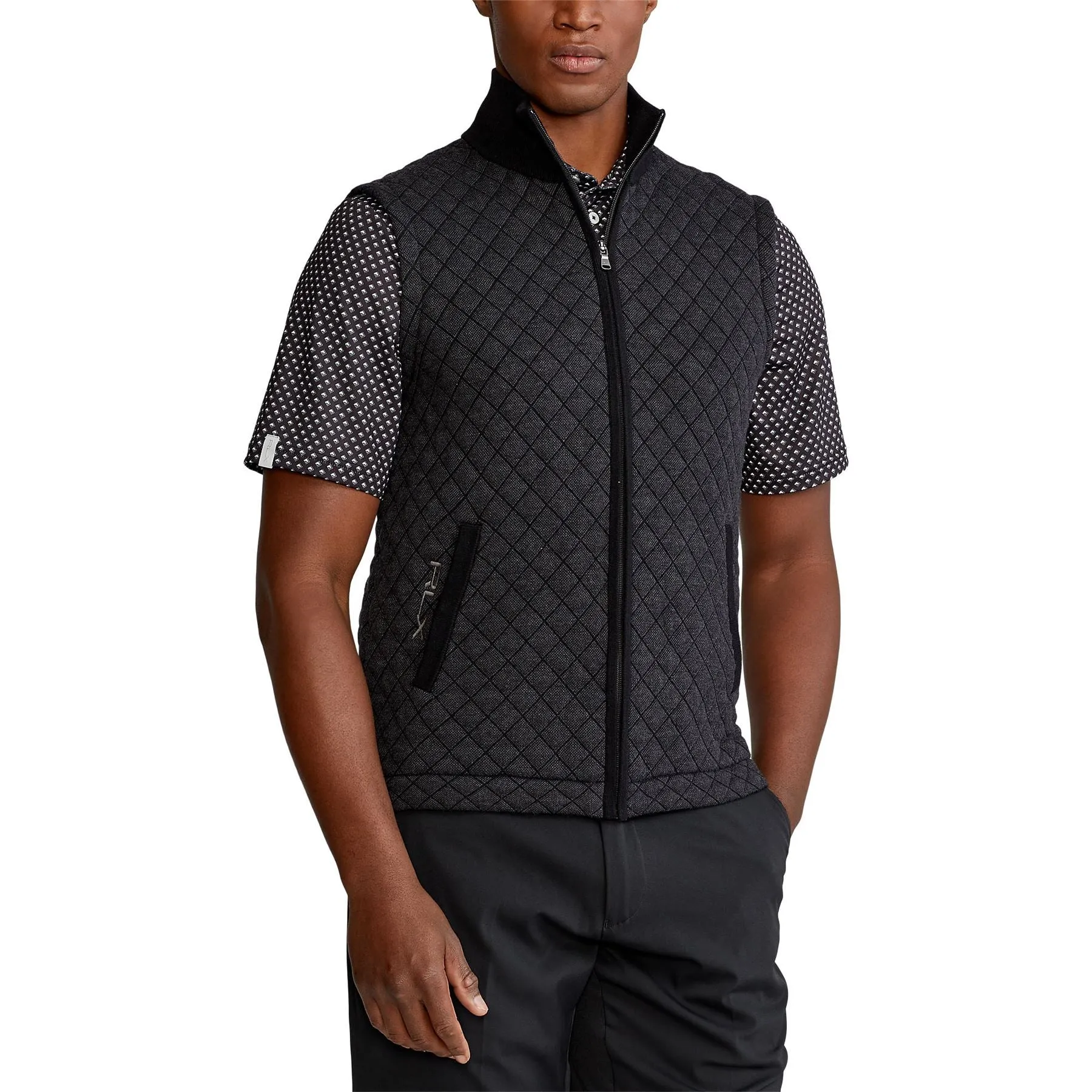 Quilted Cotton-Blend Sweater Vest Black/Charcoal Heather - SS23