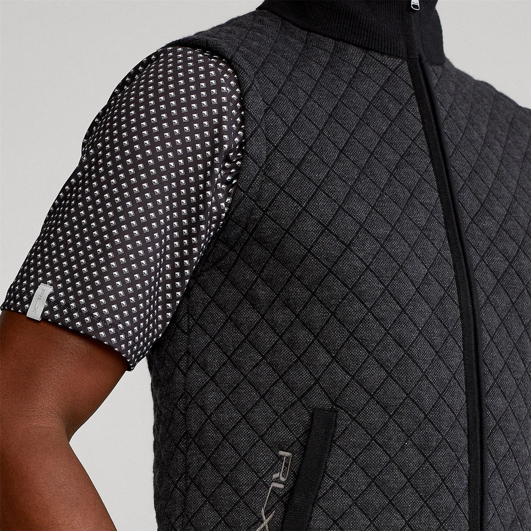 Quilted Cotton-Blend Sweater Vest Black/Charcoal Heather - SS23