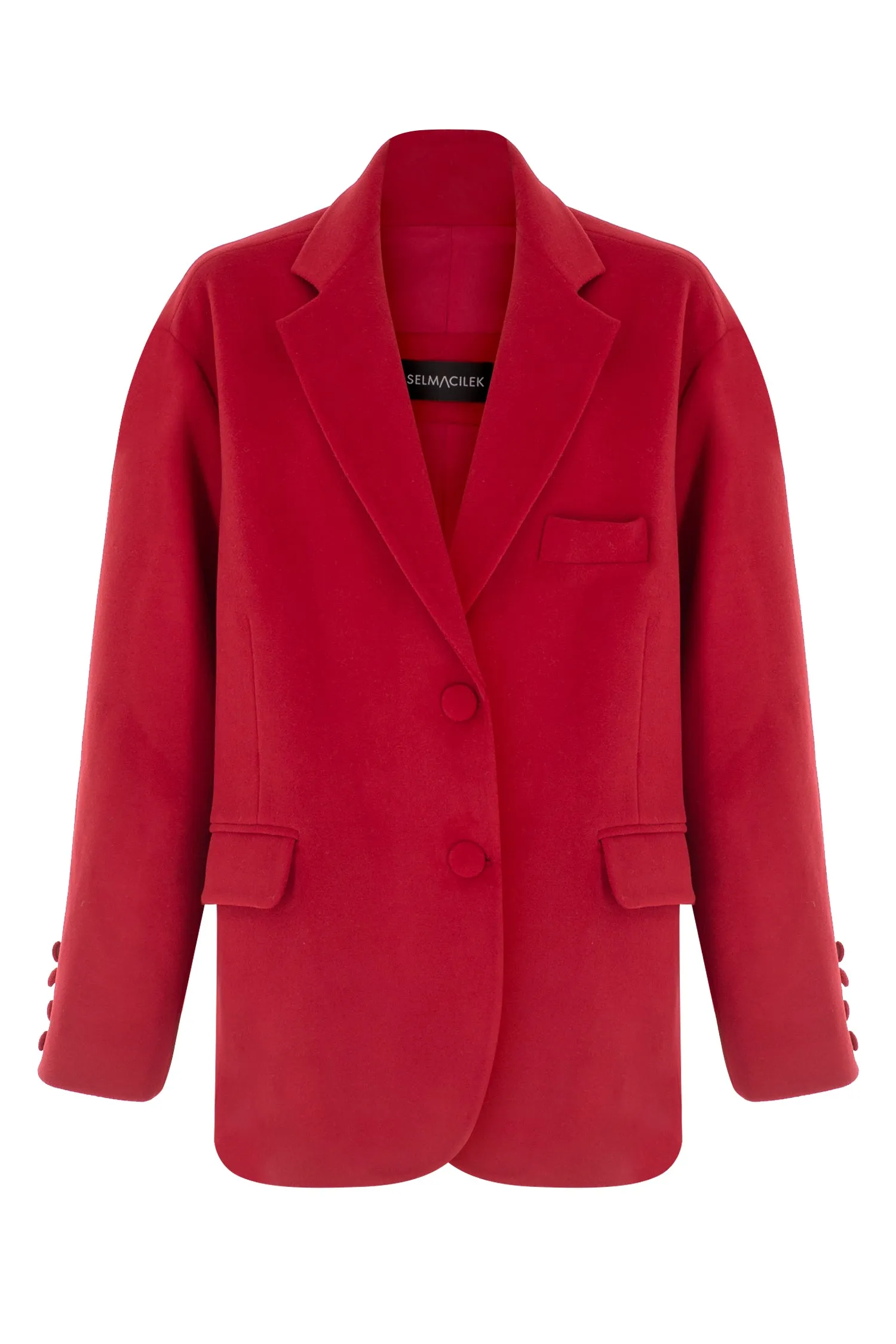 RED OVERSIZE CACHET BLAZER JACKET