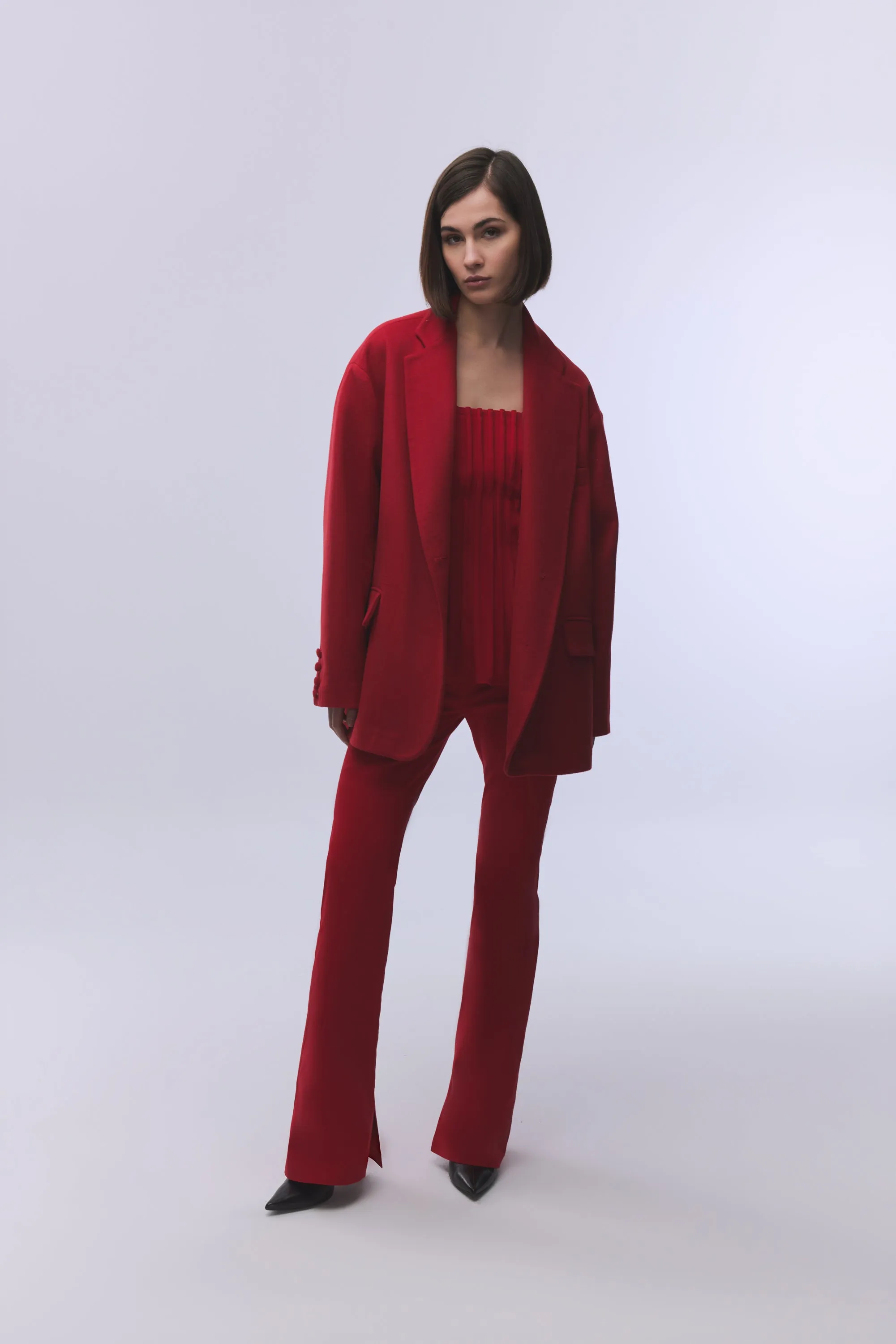 RED OVERSIZE CACHET BLAZER JACKET