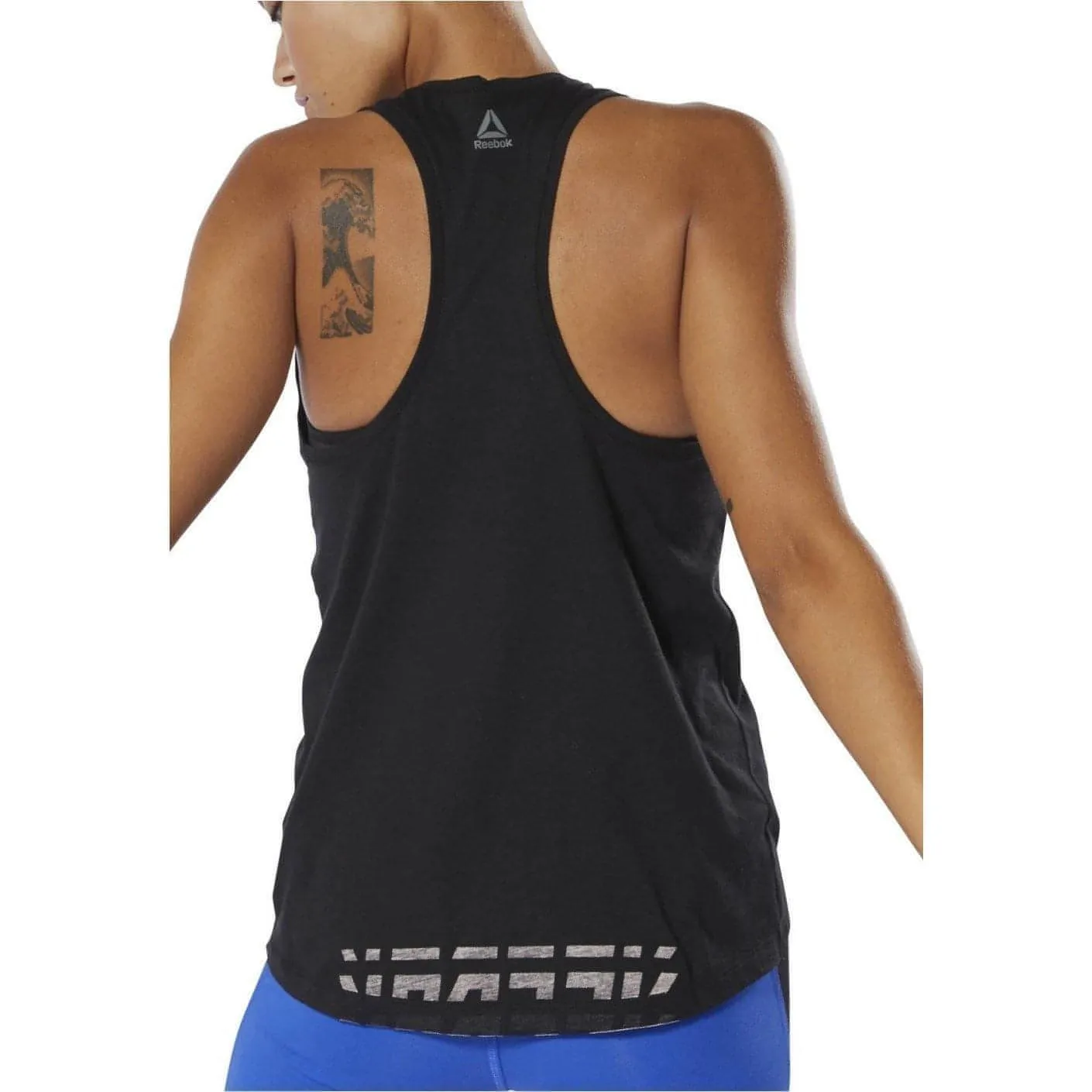 Reebok Workout Ready Meet You There Womens Training Vest Tank Top - Black