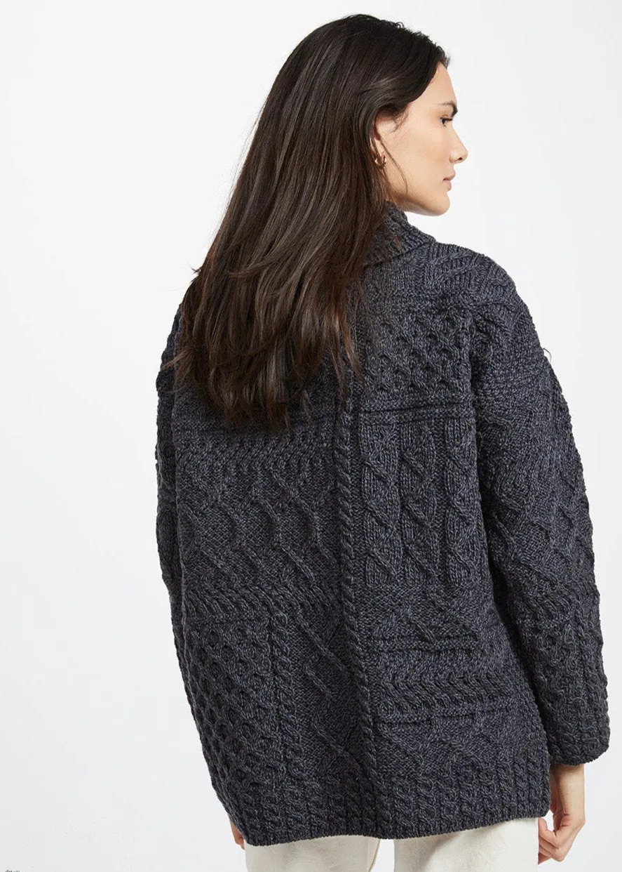 Skellig Oversized Aran Sweater | Charcoal - Clearance