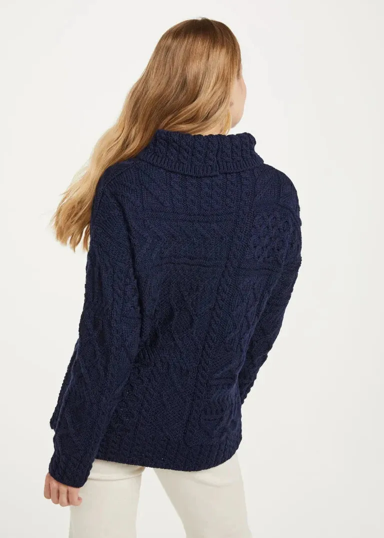 Skellig Oversized Aran Sweater | Navy - Clearance