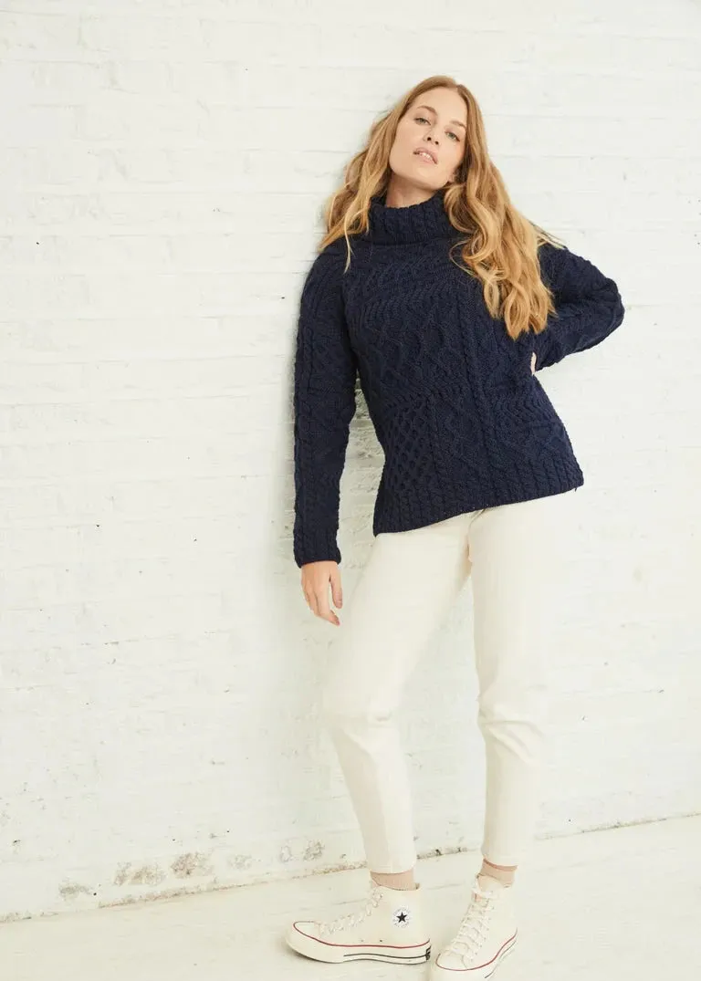 Skellig Oversized Aran Sweater | Navy - Clearance