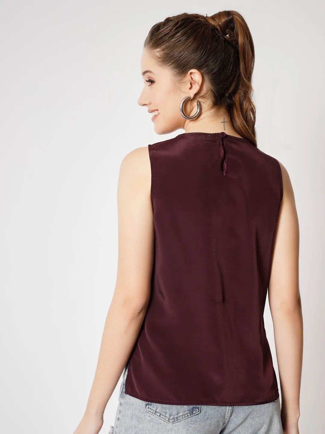 Sleeveless Crepe Top